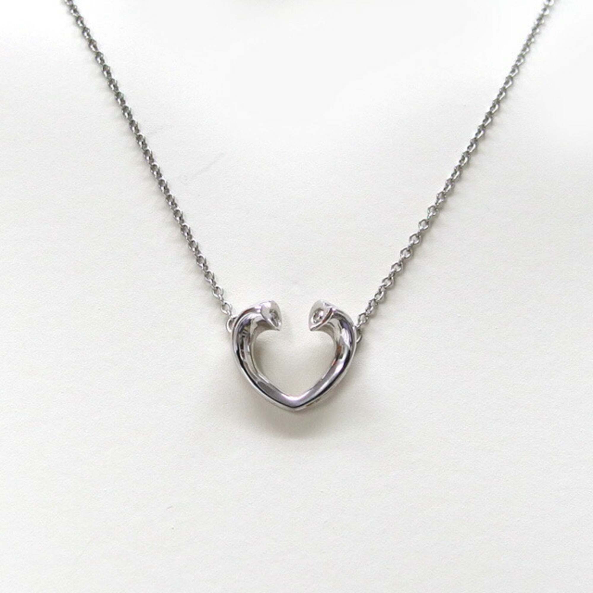Tiffany Tenderness Heart Diamond Necklace K18wg